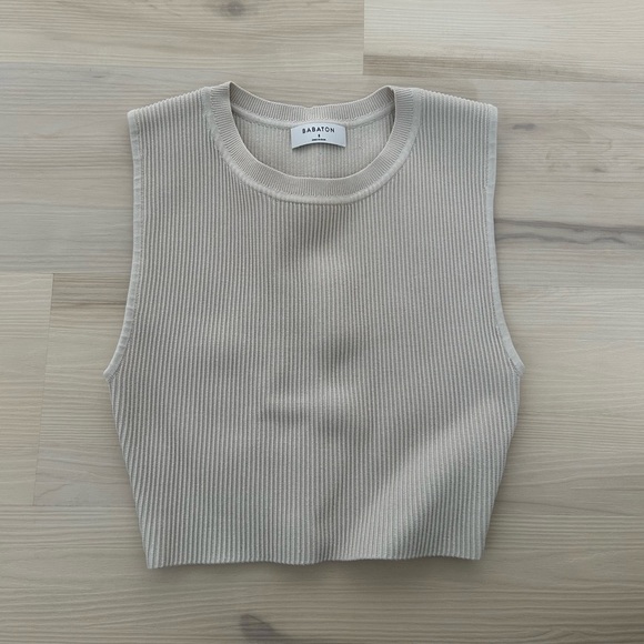 Beige Aritzia sculp knit muscle top - Picture 1 of 3